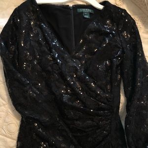 Black long sleeve fitted dress